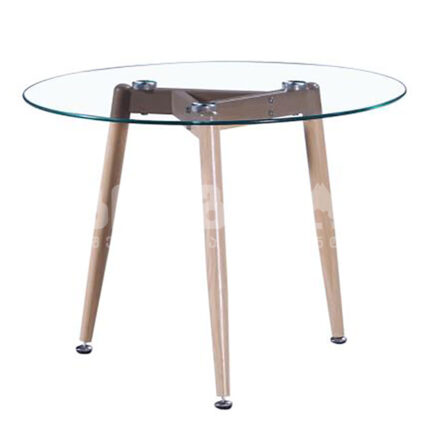 ყავის მაგიდა(B235-3)600*450 (გამჭირვალე, ფეხი ღია ყავისფერი)