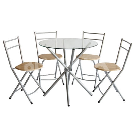 მაგიდა(C253-3) 800*750 +4 სკამი (A266-2) 410*425*830 (camel)