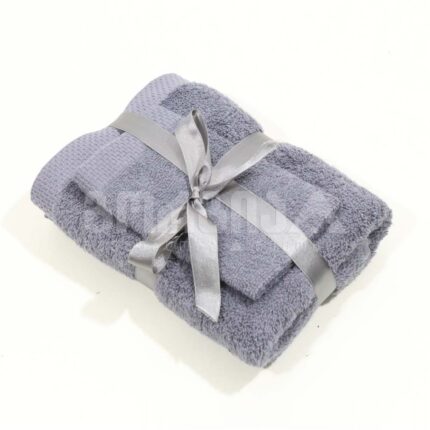 პირსახოცი 50*90 + 30*30 სმ ნაცრისფერი