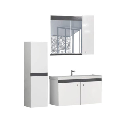 აბაზანის ავეჯის კომპლექტი NEW BAHAR  80სმ + გვერდითა კარადა