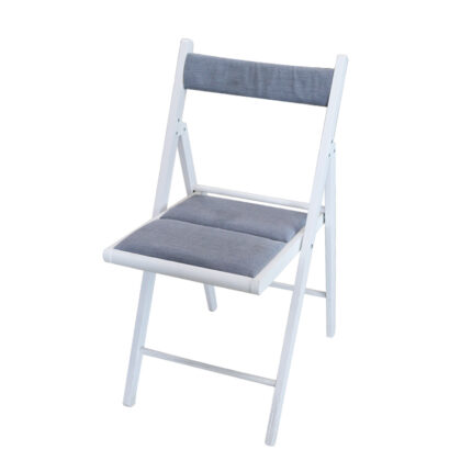 დასაკეცი ხის  სკამი თეთრი რბილი ზედაპირითTERJE