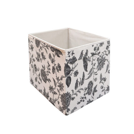 სათავსო ყუთი 33X38X33 შავი/თეთრი ყვავილოვანი DRONA