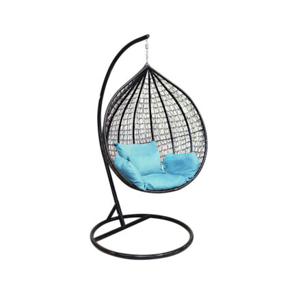 ბუდე საქანელა SC-101 შავი,  ცისფერი ბალიშებით