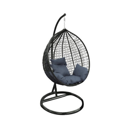 ბუდე საქანელა SC-101 შავი,  ნაცრისფერი  ბალიშებით