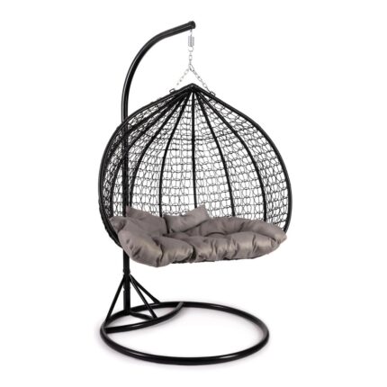 ბუდე საქანელა SC-107 შავი, ნაცრისფერი ბალიშებით